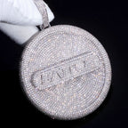 Iced Out Letter Pendant Necklace Round 8CM