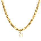 Vnox Men's Thick 5mm Wide Chain 26 Letters Pendant Necklace Punk Hip Hop Gold Color Jewelry On Neck Boys Cool Wear