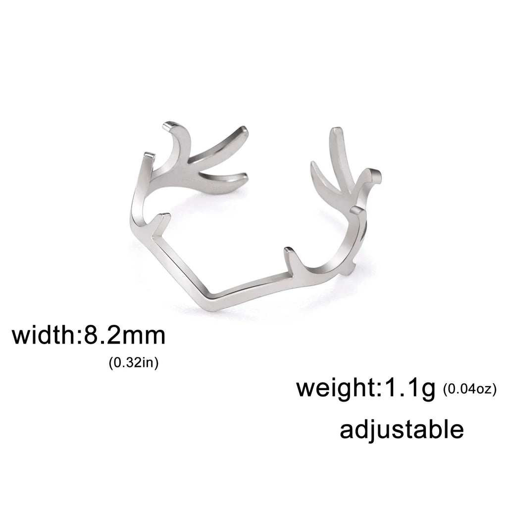 Skyrim Deer Antler Finger Ring Stainless Steel Gold Color Supernatural Amulet Hunter Fashion Gift For Man Woman Jewelry
