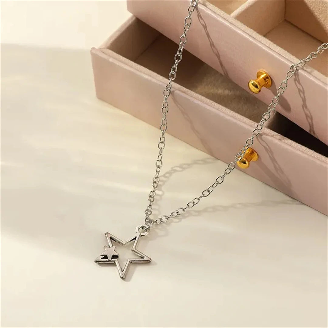 Pentagram Black Rope Necklace