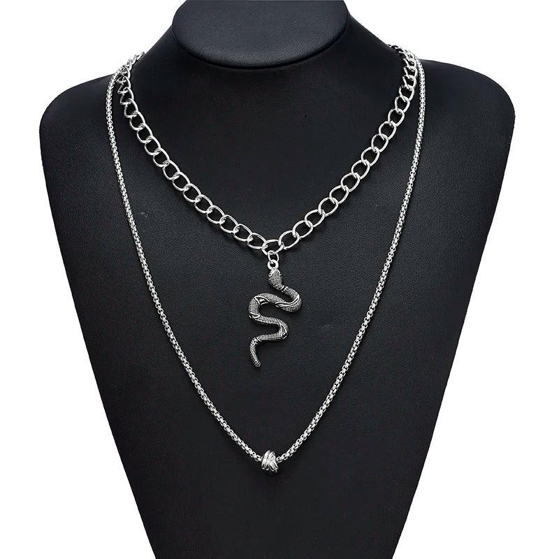 Fashion Chain Link Choker Heart Lock Cross Necklace Pendant For Women Men Silver Color Goth Jewelry Party Punk Long Necklaces