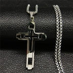 Cross Steel Pendant Hollow Religion