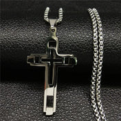 Cross Steel Pendant Hollow Religion