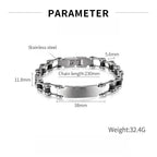 Chunky Men Bracelet,Thick Stainless Steel Strap Chain Link Wristband,Punk Male Jewelry Gift