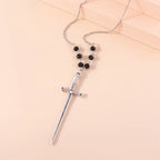 Gothic Skull Love Heart Necklace for Women Men Religious Crucifix Necklaces Punk Jewelry Gifts
