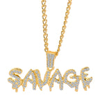 Iced Out Letter Pendant Necklace — Tennis Chain