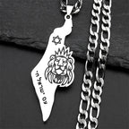 Israel-Palestine Map Pendant Necklace — Gold-Tone