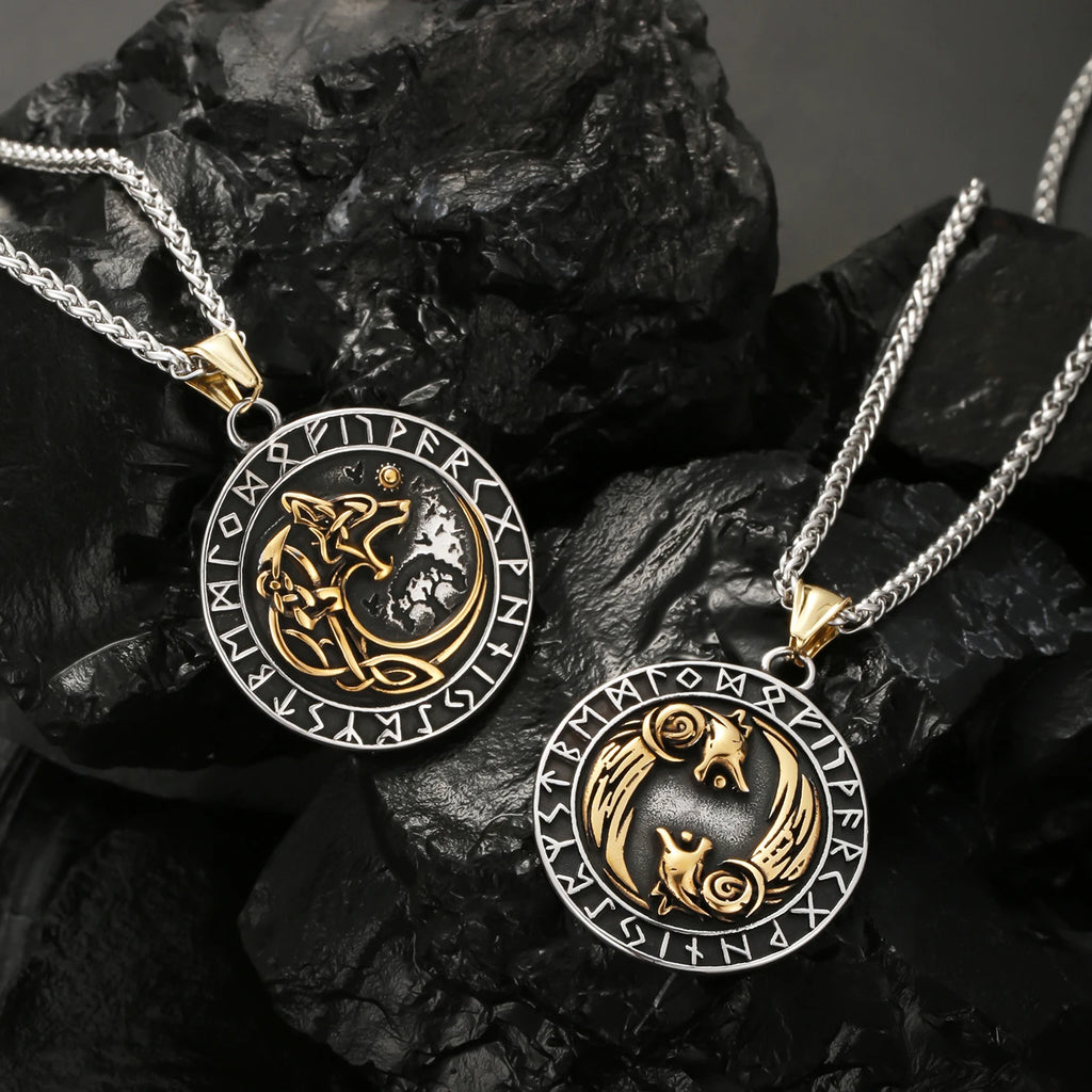 Viking Dragon Stainless Steel Pendant Necklace