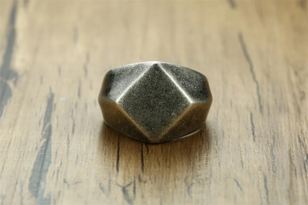Square Flat Top Signet Ring — Stainless Steel