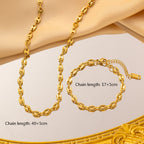 316L Stainless steel coffee bean Chain Necklace Cute pig nose chain bracelet Punk Hip Hop DIY jewelry Handmade necklace