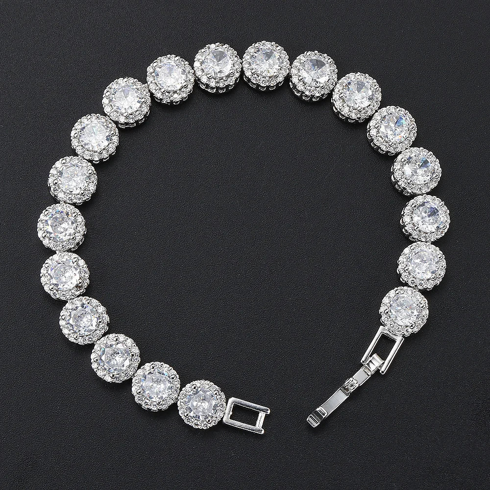 Iced Out Zirconia Bracelet — Silver