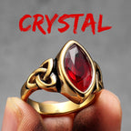 Celtic Knot Gemstone Ring — Stainless Steel