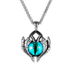 Stainless Steel Evil Eye Skull Pendant Necklace