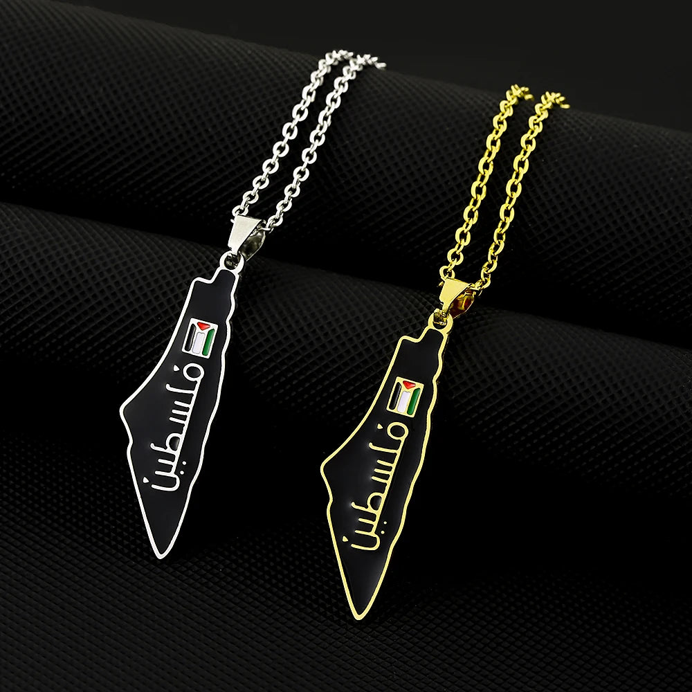 Palestine Map Pendant Necklace