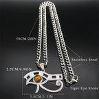 Horus Eye Steel Pendant Tiger Vintage Egyptian
