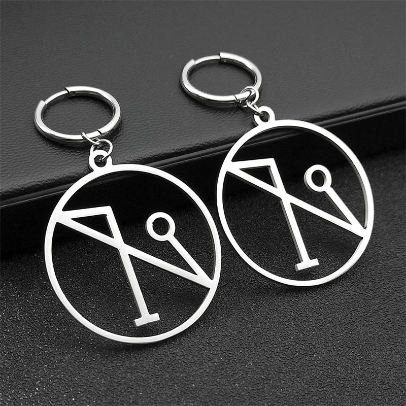 Angel Wings Occult Sigil Silver Earrings Archangel