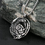 Viking Odin Raven Pendant — Stainless Steel