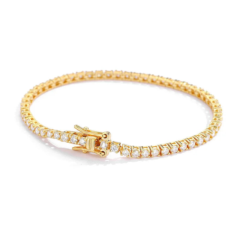 2mm 925 Sterling Silver Moissanite Bracelet 3mm D VVS1 Diamond with GRA for Women Sparkling Wedding Party Fine Jewelry