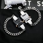 Hip-hop Functional Buckle Thick Chain Metal Lock Necklace Bracelet Personality Street Men and Women Accessories Gift