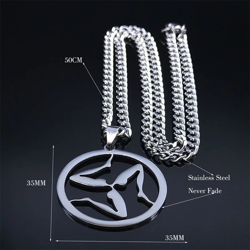 Wolf Greek Steel Pendant Triskelion Triskele Irish