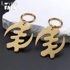 Africa Symbol Hoop Earrings — Stainless Steel
