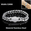 Black Cuban Bracelet Stainless Steel 12MM PVD