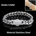Black Cuban Bracelet Stainless Steel 12MM PVD
