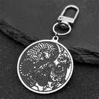 Dragon Tiger Silver Pendant Round Yin Yang Tai