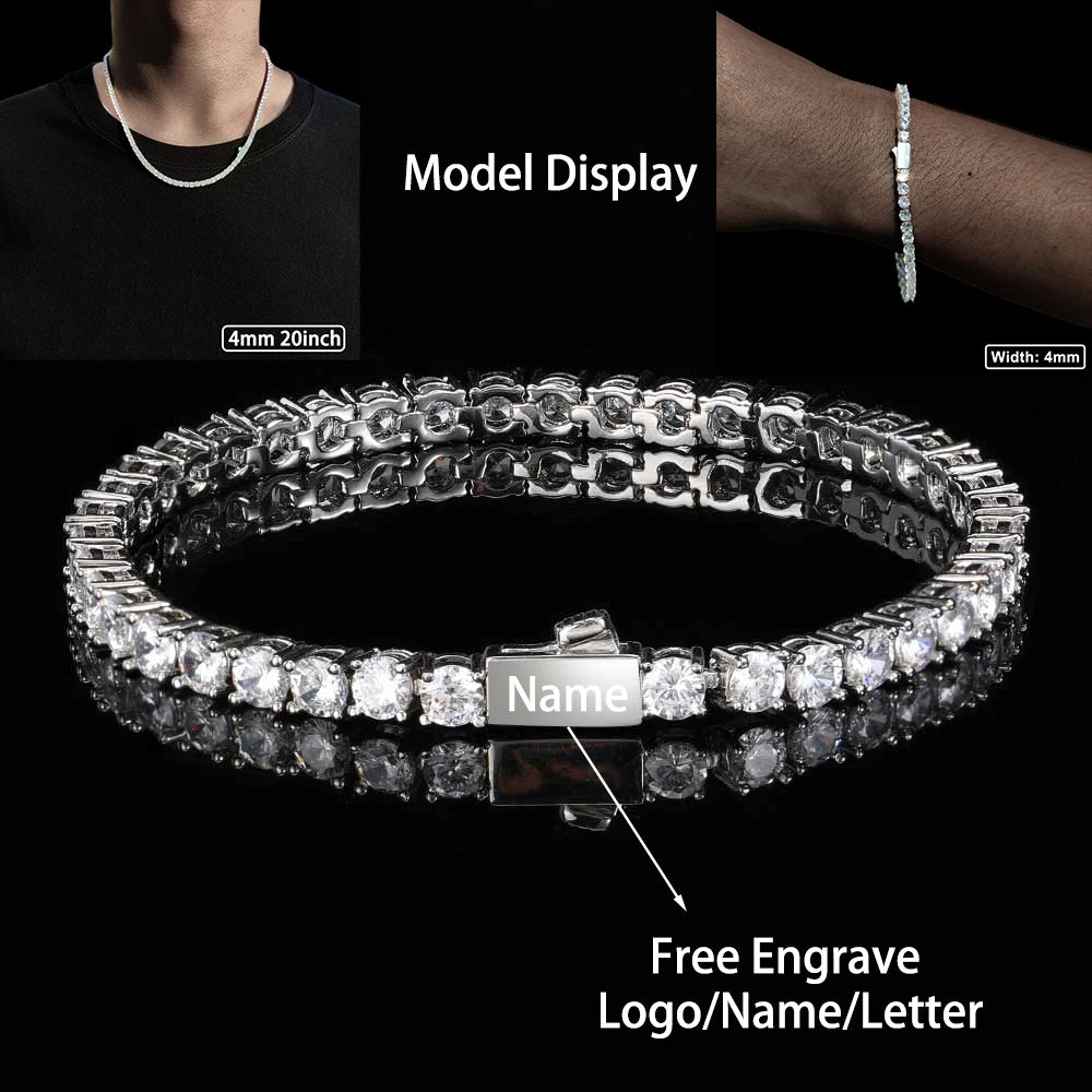 Tennis Chain Necklace Stainless Steel 3/4/5MM CZ