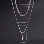 1 piece, men's stainless steel stacked necklace, hip-hop stainless steel round tip cone hanging  necklace, friend gift.jvv