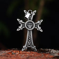 Fashion 316L Stainless Steel Armenian Orthodox Cross Pendant Necklace Party Chain Couples Jewelry Gifts For Man Women