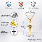 Stainless Steel Catholic Cross Necklace for Men,St. Benedict's Catholic Crucifix Pendant Necklace,Religion Gothic