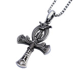 Unique Vintage Ankh Cross Necklace Unisex Stainless Steel Eye Of Horus Amulet Pendant Egyptian Jewelry Gifts