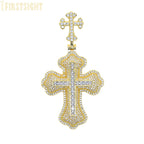 2025 New Iced Out Cross Pendant Necklace for Men Women Bling Gold Color Cubic Zirconia Infinity Link Eye Charm Hip Hop