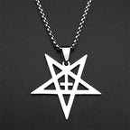 Gothic Inverted Pentacle Cross Pendant — SS