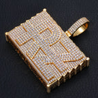 Iced Out Letter Pendant Square 2-Inch
