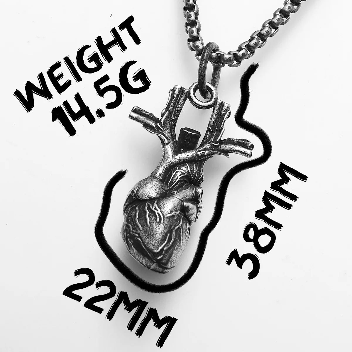 Heart Pendant Necklace — Stainless Steel