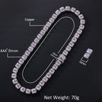 Uwin 10mm Square CZ Tennis Chain Luxury Bling Full Iced Out Necklace Men Miceo Pave Setting Jewelry Women Accessories New In
