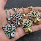 Vintage Leopard Head Pendant Necklace — Stainless Steel