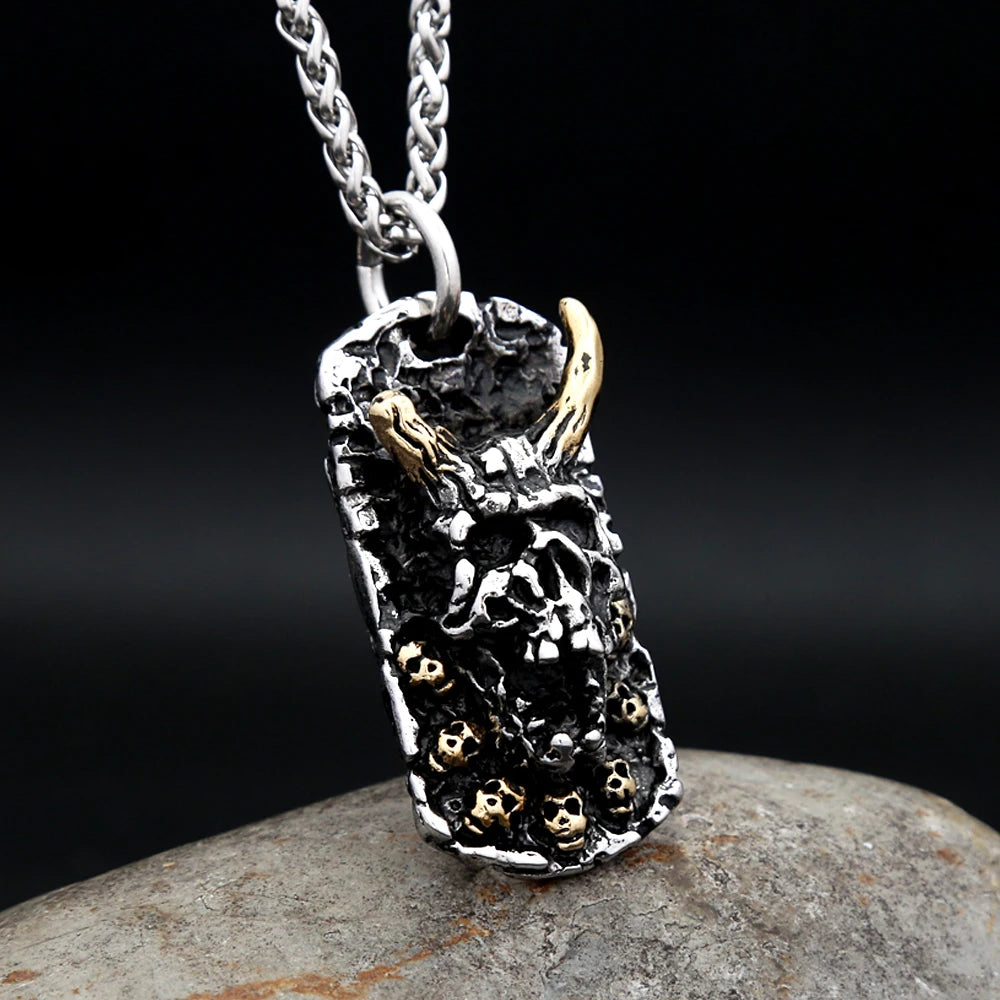 Skull Steel Pendant Vintage Evil 316L Skeleton
