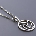 Sports Ball Charm Pendant Necklace — Steel