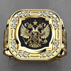New Simple Retro Fashion Men's Jewelry Luxury Zirconia Stamp Ring Men's Badge Ring Punk Street Niche Trend Party Jewelry Gifts