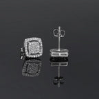 Iced Out Square Zirconia Stud Earrings CZ