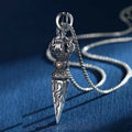 Retro Subduing Demon Pestle Pendant Necklace Male Jewelry Tide Amulet 925 Silver Chain Necklace For Men Personality