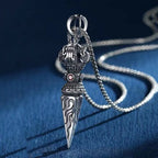 Retro Subduing Demon Pestle Pendant Necklace Male Jewelry Tide Amulet 925 Silver Chain Necklace For Men Personality