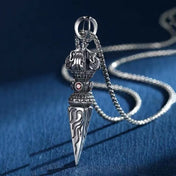 Silver-Tone Demon Pestle Pendant Necklace