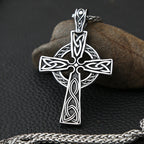 Vintage Stainless Steel Viking Valknut Necklace Mens Nordic Street Style Celtics Knot Cross Odin Pendant Necklace Biker