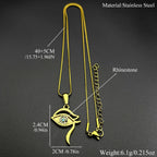 Eye of Horus Pendant Necklace — Stainless Steel