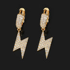 Iced Out Cross Lightning Stud Earrings