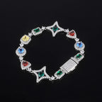 Iced Out Chain Necklace Stainless Steel Multicolor